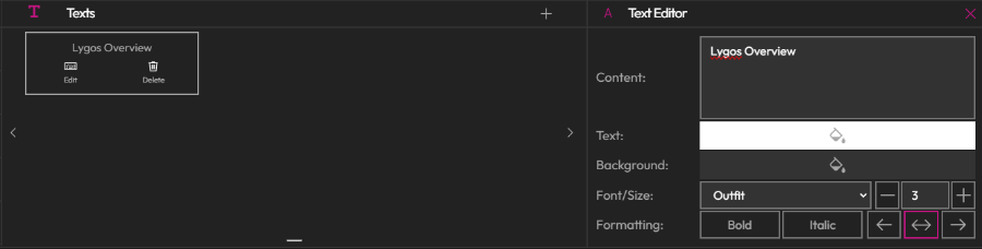 presentation text widget