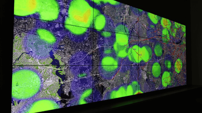 heatmap layer map on video wall