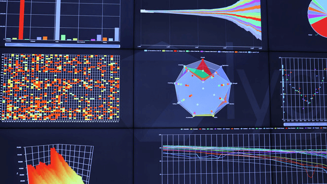 data visualizations on video wall